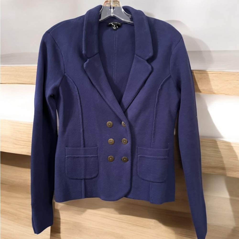 Willi Smith Blue Structured Blazer with Notched Lapel